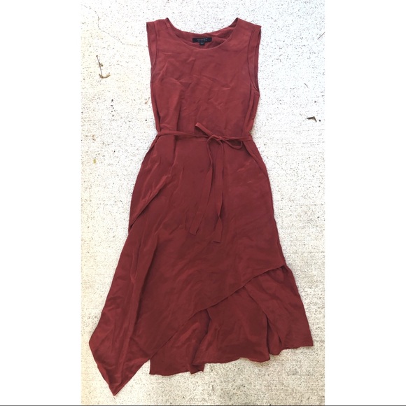 All Saints’ Silk Blend Cecilia Dress Sahara Red 4 - Picture 3 of 10